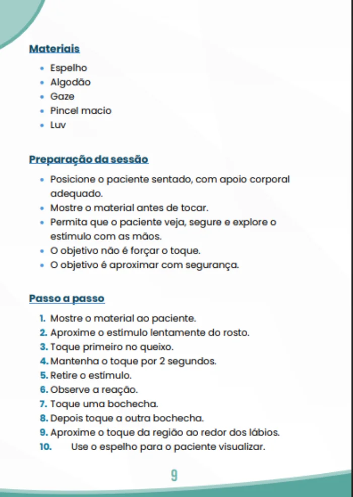 Amostra de Materiais, preparação e passo a passo
